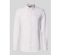 Barbour Tailored Fit Freizeithemd aus reiner Baumwolle Modell 'STRIPED OXFORD' in Stein, Größe S