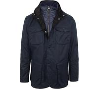 Barbour Wachsjacke Ogston Marine (Größe: XXL), Leder-Ärmelpatches