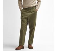 Barbour Washed Stretch Relaxed Trousers - Olive - 36 Twill-Chinos in lockerer Passform Hosen