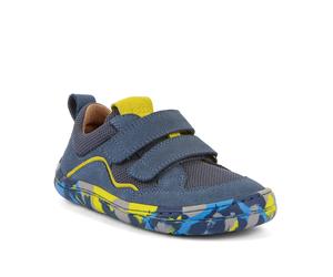 Barfußschuh FRODDO "BAREFOOT BAZE", Jungen, Gr. 30, denim, Leder, Textil, Schuhe Barfußschuh, Klettschuh, Sneaker, Freizeitschuh mit bunter Laufsohle (37672002-30) denim