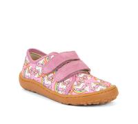 Barfußschuh FRODDO "BAREFOOT CANVAS", Mädchen, Gr. 31, rosa (rosa einhorn), Baumwolle, Veloursleder, gemustert, Schuhe Barfußschuh, Sneaker, Klettschuh mit Baumwollfutter (55060115-31) rosa einhorn