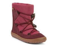 Barfußschuh FRODDO "BAREFOOT TEX TRACK", Mädchen, Gr. 27, rot (bordeaux pink grau), Textil, Veloursleder, Schuhe Barfußschuh, Snowboots, Winterstiefel mit TEX-Membrane (74626951-27) bordeaux pink grau