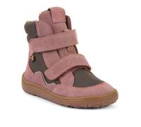 Barfußschuh FRODDO "BAREFOOT TEX WINTER", Jungen, Gr. 24, grau, rosa, Textil, Veloursleder, Basic, Schuhe Barfußschuh, Klettschuh, Winterstiefel mit TEX-Membrane (36615356-24)