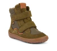 Barfußschuh FRODDO "BAREFOOT TEX WINTER", Mädchen, Gr. 30, grün (khakifarben), Textil, Veloursleder, Basic, Schuhe, Klettschuh, Winterstiefel mit TEX-Membrane (77062134-30) khakifarben