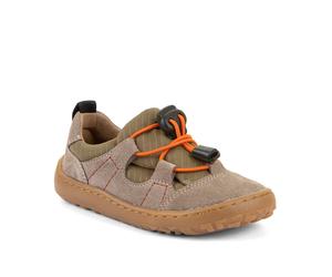 Barfußschuh FRODDO "Barefoot Trekk", Jungen, Gr. 30, braun (beige, olivgrün), Textil, Veloursleder, Schuhe Barfußschuh, Slip-on Sneaker, Schlupfschuh mit Schnellverschluss (19674407-30) beige, olivgrü
