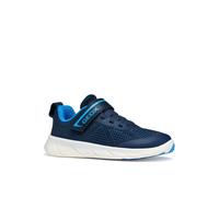 Barfußschuh GEOX "J FOOT-RUN BOY", Jungen, Gr. 33, blau, Textil, Schuhe Barfußschuh, Klettschuh mit Logo, Größenschablone zum Download (77162805-33) blau