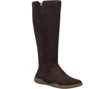 Barfußschuh JOSEF SEIBEL "Wynona 14", Damen, Gr. 40, schwarz-weiß (braun), Veloursleder, Schuhe Barfußschuh, Langschaftstiefel mit Ziernähten, Komfortweite G (=weit) (11347006-40) braun