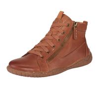 Barfußschuh JOSEF SEIBEL "Wynona 15", Damen, Gr. 42, braun (camelfarben), Leder, Schuhe Barfußschuh, Schnürboots mit zwei Reißverschlüssen, Weite G (=weit) (59985115-42) camelfarben