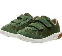 Barfußschuh KEEN "KNX T-TOE DS", Kinder, Gr. 27/28, weiß (bronze grün, star weiß), Leder, Schuhe Barfußschuh, mit profiliertem Laufsohlenprofil, ohne Verschluss (90882864-27) bronze grün, star weiß