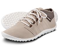 Barfußschuh LEGUANO "BEAT", Damen, Gr. 47, beige, Textil, Schuhe Barfußschuh, Freizeitschuh, Halbschuh, Schnürschuh für Maschinenwäsche geeignet (50721424-47) beige