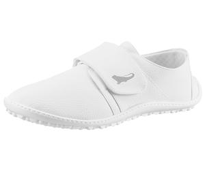 Barfußschuh LEGUANO "Berufsschuh NERON", Damen, Gr. 43, weiß, Lederimitat, Schuhe Barfußschuh, Klettschuh, Freizeitschuh, Bequemschuh mit Klettverschluss (12424861-43)