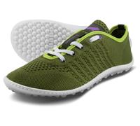 Barfußschuh LEGUANO "GO", Herren, Gr. 43, grün, Textil, Schuhe Barfußschuh, Freizeitschuh, Halbschuh, Schnürer mit 360 Grad Halbkugelsohle (89023008-43) grün