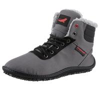 Barfußschuh LEGUANO "KOSMO", Damen, Gr. 37, grau (anthrazit), Textil, Schuhe Schnürboots Barfußschuh, Bequemschuh, Schnürboots mit einzigartiger Halbkugel-Laufsohle (82657130-37) anthrazit