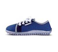 Barfußschuh LEGUANO "LEGUANITO AKTIV", Kinder, Gr. 28, blau, Textil, sportlich, Schuhe Barfußschuh Schnürschuh, Halbschuh, Schnürer mit speziell entwickelter Halbkugel-Laufsohle (62702350-28) blau