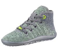 Barfußschuh LEGUANO "LEGUANITO GO", Mädchen, Gr. 27, grün (kiwi, grau), Textil, Schuhe Barfußschuh, Freizeitschuh, Schnürboots, Kinderschuh, speziell entwickelte Sohle (60217607-27) kiwi, grau