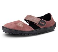 Barfußschuh LEGUANO "LEGUANITO JARINA", Kinder, Gr. 32, rot (hellrot), Textil, meliert, Schuhe Barfußschuh, Halbschuh, Bequemschuh mit Glitzer und Herzapplikation (20135555-32) hellrot