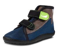 Barfußschuh LEGUANO "LEGUANITO SCIPPO", Kinder, Gr. 25, blau (blau, grau, braun), Textil, Schuhe Barfußschuh, Schnürschuh, Klettschuh, Bequemschuh, für Maschinenwäsche geeignet (13026001-25) blau, gra