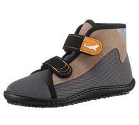 Barfußschuh LEGUANO "LEGUANITO SCIPPO", Kinder, Gr. 26, grau (grau, beige), Textil, Schuhe Barfußschuh, Schnürschuh, Klettschuh, Bequemschuh, für Maschinenwäsche geeignet (29417668-26) grau, beige