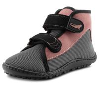 Barfußschuh LEGUANO "LEGUANITO SCIPPO", Kinder, Gr. 27, grau, rosa, Textil, Schuhe Barfußschuh, Klettschuh, Bequemschuh, Flat mit verstellbaren Klettverschlüssen (29584708-27) grau, rosa