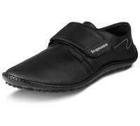 Barfußschuh LEGUANO "NERON", Damen, Gr. 45, schwarz, Lederimitat, Schuhe Barfußschuh, Klettschuh, Bequemschuh, Flats mit praktischem Klettverschluss (87775430-45)