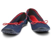 Barfußschuh LEGUANO "STYLE MARITIM", Damen, Gr. 38, blau (dunkelblau), Textil, Schuhe Barfußschuh, Ballerina, Slipper, Bequemschuh mit modischen Durchzügen (93589334-38)