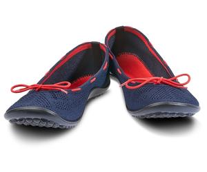 Barfußschuh LEGUANO "STYLE MARITIM", Damen, Gr. 38, blau (dunkelblau), Textil, Schuhe Barfußschuh Socksneaker Ballerina Sommerschuh, Ballerina, Slipper, Bequemschuh mit modischen Durchzügen (93589334-