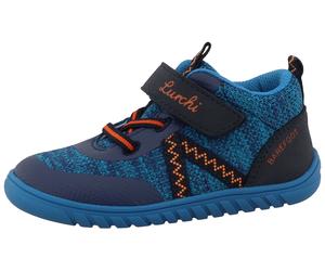 Barfußschuh LURCHI "Ban Barefoot", Jungen, Gr. 31, navy, Lederimitat, Textil, Schuhe Barfußschuh, Outdoorschuh mit Klett, Größenschablone zum Download (25227138-31) navy