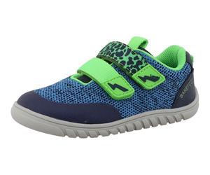 Barfußschuh LURCHI "Benny Barefoot", Kinder, Gr. 30, blau, lime, Textil, Schuhe Barfußschuh, Halbschuh, Klettschuh, Größenschablone zum Download (49250812-30) blau, lime