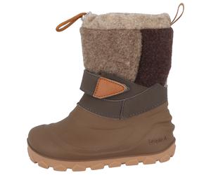 Barfußschuh LURCHI "Jan 1 Barefoot", Jungen, Gr. 30, braun (braun, taupe), Lederimitat, Synthetik, Textil, Schuhe Barfußschuh, Winterboots, mit Kontrastbesatz, Größenschablone zum Download (91972017-3