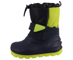 Barfußschuh LURCHI "Jan Barefoot", Mädchen, Gr. 30, navy, neongrün, Lederimitat, Textil, Schuhe Barfußschuh, Barfußschuh, Klettboots mit Warmfutter, Größenschablone zum Download (37063156-30) navy, ne