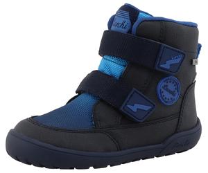 Barfußschuh LURCHI "Jimmy Barefoot TEX", Jungen, Gr. 33, navy, royalblau, Lederimitat, Textil, Schuhe Barfußschuh, Klettboots mit TEX, Größenschablone zum Download (86928808-33)