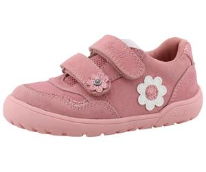 Barfußschuh LURCHI "Jola Barefoot", Mädchen, Gr. 29, rosa, Veloursleder, kontrastfarbene Details, Schuhe Barfußschuh, Halbschuh, Sneaker mit Blüten, Größenschablone zum Download (20525565-29) rosa