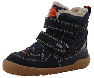 Barfußschuh LURCHI "Juppy Barefoot TEX", Mädchen, Gr. 30, navy, Leder, Textil, Veloursleder, Schuhe Barfußschuh, Klettboots mit TEX-Ausstattung, Größenschablone zum Download (67627436-30) navy