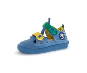 Barfußschuh NATURINO, Jungen, Gr. 29, blau (hellblau), Leder, kontrastfarbene Details, Schuhe Barfußschuh, Sportive Sandale, Größenschablone zum Download (42387354-29) hellblau
