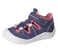 Barfußschuh PEPINO BY RICOSTA "Jerry WMS: mittel", Kinder, Gr. 22, blau (navy, rosa), Lederimitat, Textil, casual, Schuhe, Barfußschuh mit Gummizug u. Klett, Größenschablone zum Download (57170629-22)