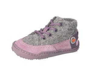 Barfußschuh QNUFFS "WEIDE", Mädchen, Gr. 22, rosa, Textil, Veloursleder, Schuhe Barfußschuh, Schnürschuh mit Namenschild an der Rückseite (34634341-22) rosa