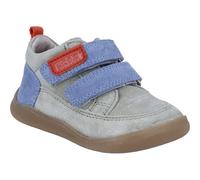 Barfußschuh RICHTER "Samy", Jungen, Gr. 27, grau, blau, Glattleder, Veloursleder, kontrastfarbene Details, Schuhe Barfußschuh, Kinderschuh im Konstrastlook, Größenschablone zum Download (23877911-27)