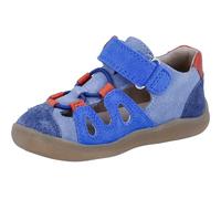 Barfußschuh RICHTER "Samy", Jungen, Gr. 29, dunkelblau kombiniert, Glattleder, Veloursleder, kontrastfarbene Details, Schuhe Barfußschuh, Babyschuh, Klettschuh, Größenschablone zum Download, mit WMS (