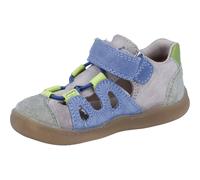 Barfußschuh RICHTER "Samy", Jungen, Gr. 29, grau kombiniert, Glattleder, Veloursleder, Colorblocking, kontrastfarbene Details, Schuhe Barfußschuh, Babyschuh, Klettschuh, Größenschablone zum Download,