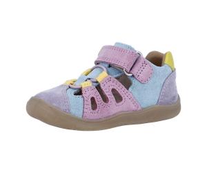 Barfußschuh RICHTER "Samy", Jungen, Gr. 30, flieder kombiniert, Glattleder, Veloursleder, kontrastfarbene Details, Schuhe Barfußschuh, Babyschuh, Klettschuh, Größenschablone zum Download, mit WMS (447