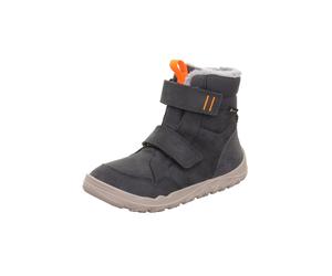 Barfußschuh SUPERFIT "WALDERI, WMS: weit", Jungen, Gr. 28, grau, Nubukleder, Veloursleder, Schuhe Barfußschuh, Winterboots mit Klettverschlüssen, Größenschablone zum Download (72484835-28) grau