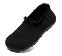 Barfußschuhe Baumwollschuhe Damen Laufschuhe Turnschuhe Schuhe Sportschuhe Damen Bequeme Slip On Sneaker Fitnessschuhe Straßenlaufschuhe Leichte Atmungsaktiv Weich rutschfest Shoes Schwarz 37 EU