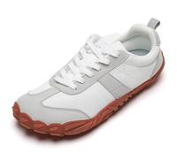Barfußschuhe Herren Damen Leichte Traillaufschuhe mit rutschfester Sohle, Atmungsaktive Turnschuhe für Freizeit,Fitness & Alltag (Weiß, Erwachsene, Herren, 45, Numerisch, EU Schuhgrößensystem, M)