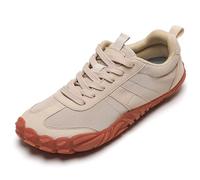 Barfußschuhe Herren Damen Leichte Traillaufschuhe mit rutschfester Sohle, Atmungsaktive Turnschuhe für Freizeit,Fitness & Alltag (Hellbraun, Erwachsene, Herren, 38, Numerisch, EU Schuhgrößensystem, M)