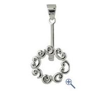 Barock ca 20 x 20 mm Tauschteil Donut-Halter Anhnger Amulett fr Kette aus echt Silber fr Edelsteinschmuck Schmuck aus Edelstein Feng Shui Qualitt