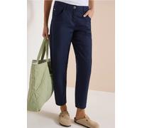 Stoffhose CECIL, Damen, Gr. 32, Länge 28, blau (urban dunkelblau), Web, 98% Baumwolle, 2% Elasthan, unifarben, comfort fit knöchelfrei, Hosen Stoffhose, Middle Waist (47496526-32) urban dunkelblau