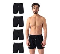Barrio 13 Boxershorts Herren 4er Pack komfortable Weite Unterhose aus 95% Baumwolle mit Eingriff und Komfortbund Schwarz Größe L
