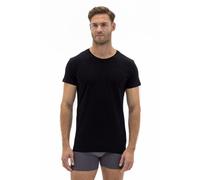 Barrio 13 T-Shirt Herren Rundhals 3er Pack - Stretch Baumwolle Unterhemd mit Kurzarm Slim Fit Schwarz XXL
