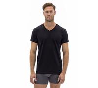 Barrio 13 T-Shirt Herren V-Ausschnitt 3er Pack - Stretch Baumwolle Unterhemd mit Kurzarm Slim Fit Schwarz M