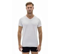 Barrio 13 T-Shirt Herren V-Ausschnitt 3er Pack - Stretch Baumwolle Unterhemd mit Kurzarm Slim Fit Weiss XXXL